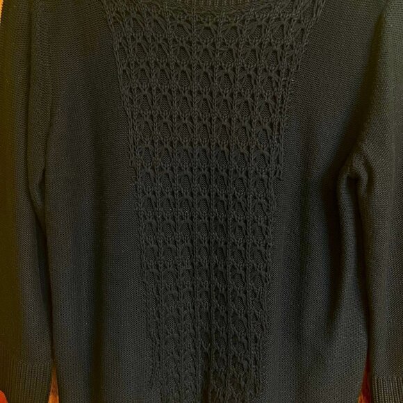 Sweater 3/4 Sleeve‎ Cotton Boat Neck Black Size L NWOT Ruby Rd - Picture 2 of 10